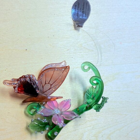 Ashton Drake Art Glass Ornament VTG Heirloom Butterfly Dewdrop Garden Friends - Picture 13 of 15